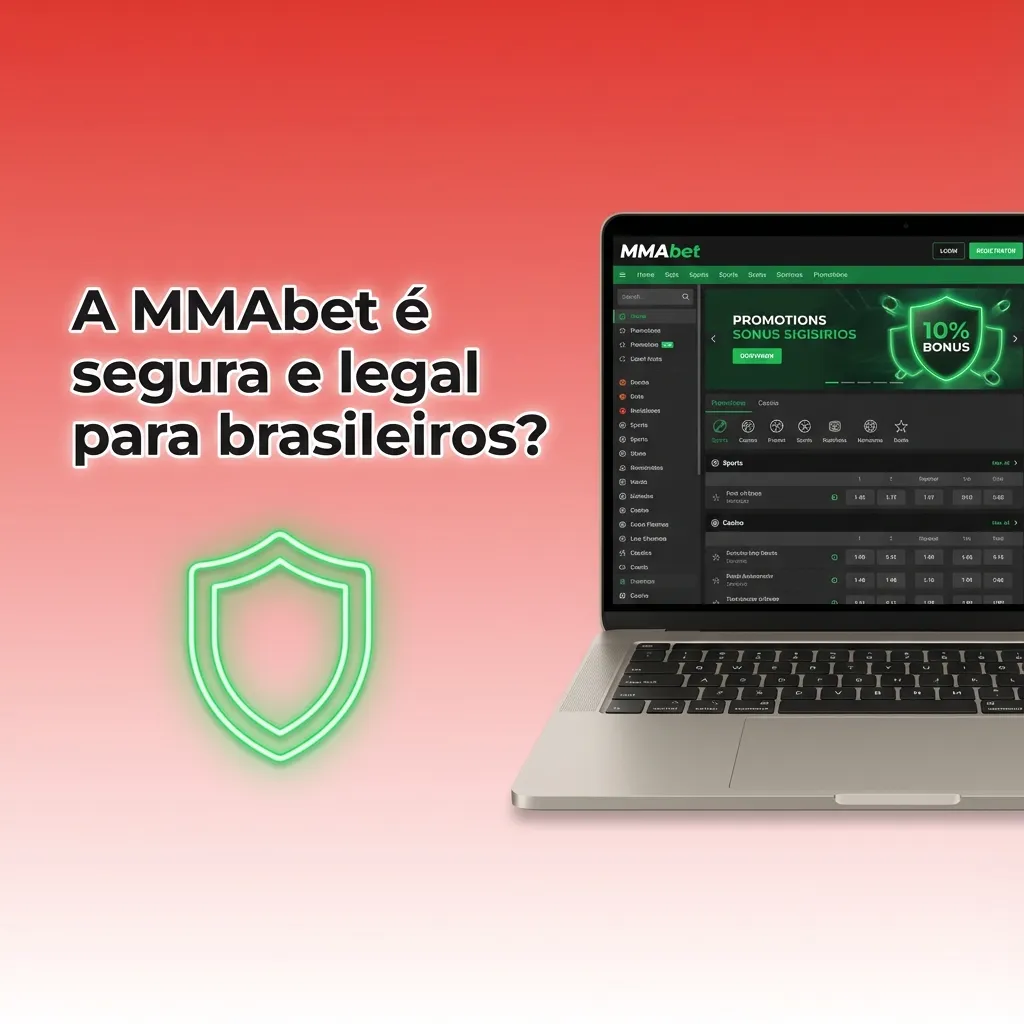 Banner em português da casa de apostas MMAbet destacando licença de Curaçao, segurança SSL e foco em usuários brasileiros