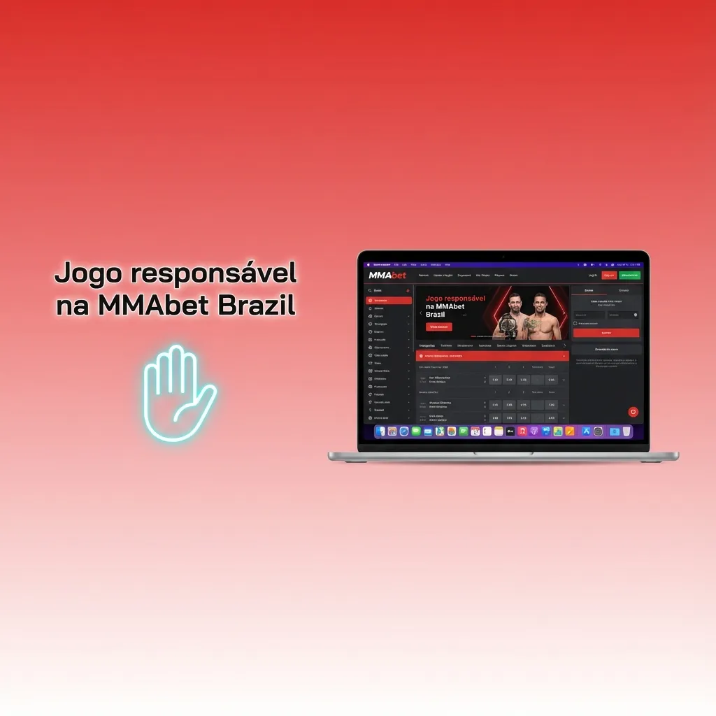 Banner da MMAbet Brazil destacando jogo responsável, limites de apostas e apoio para manter controle financeiro e emocional